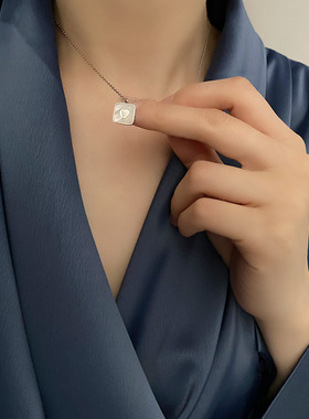 爱心项链方吊牌女少女感贝壳片