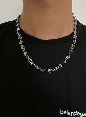 新款荆棘缠绕项链男士潮ins