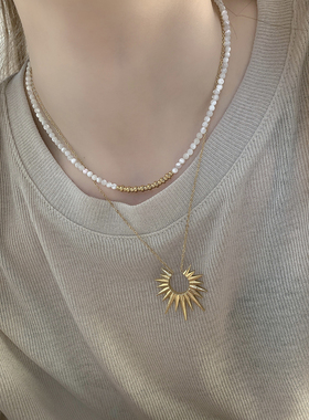 小众设计感太阳项链女冷淡风