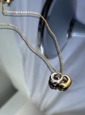 冷淡风潮网红高级感双环吊坠