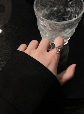 钛钢小众蝴蝶轻奢戒指/指环