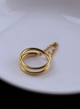 多层链条戒子钛钢个性