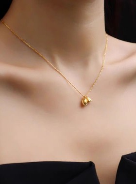 两世欢荷花莲藕吊坠项链