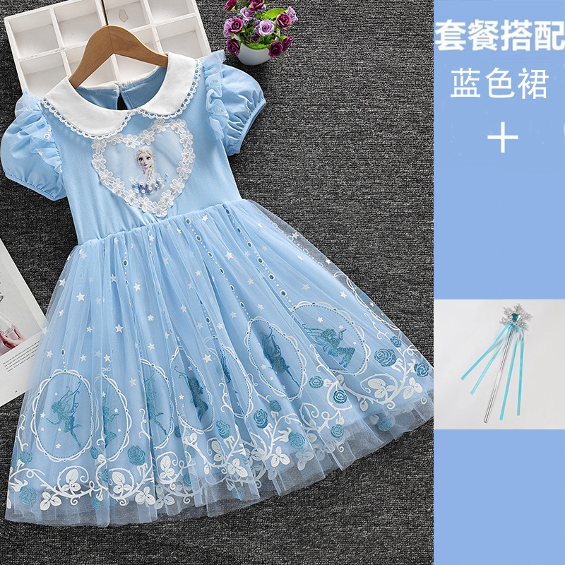女童连衣裙2025款夏款儿童新款公主裙冰雪奇缘童装女孩棉礼服裙子 - 图2