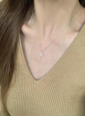 通体S925纯银项链mini魔法钥匙轻奢高端小众级感百搭气质锁骨颈链