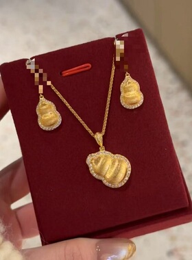 S925纯银项链复中古镶钻锆石葫芦老钱风轻奢高端小众级设计感颈链