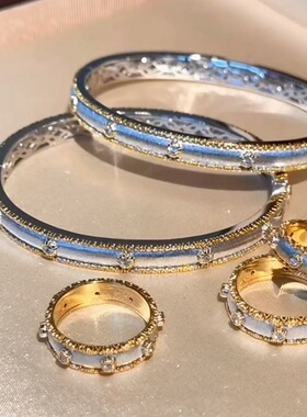 S925纯银戒指布家风拉丝工艺缎面碳钻轻奢高端小众级设计感精致潮