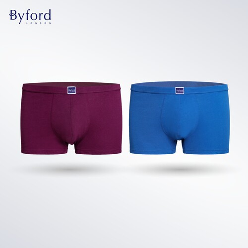 BYFORD/百富男士精梳棉亚麻平角裤香港产抗菌透气四角裤MW79010 - 图1