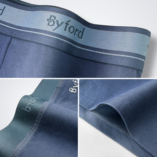 BYFORD/百富男士棉氨透气四角裤舒适平角内裤舒适中腰裤头MW99016 - 图3