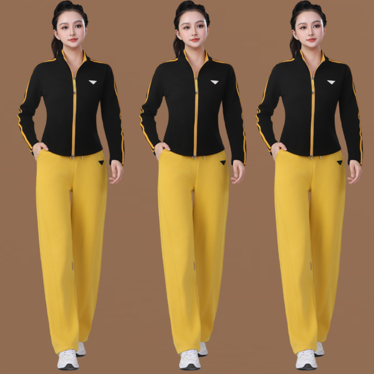 2025春新款鬼步舞修身外套运动跳操广场舞套装健身操广场舞服开衫 - 图2