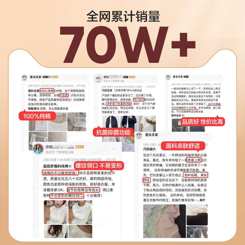网易严选白色T恤男士重磅短袖上衣2025年春夏小白T短袖宽松男女