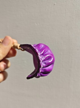 手工头层牛皮植鞣皮饺子挂坠真皮钥匙扣包扣车挂