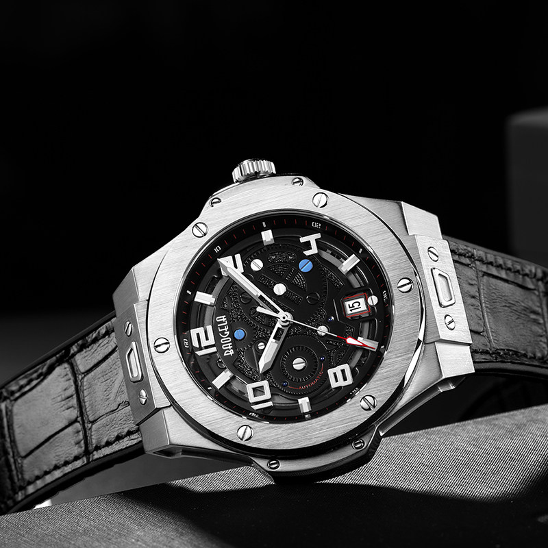 宝格拉BAOGELA2022新款手表男机械表镂空全自动潮流大气男士正品