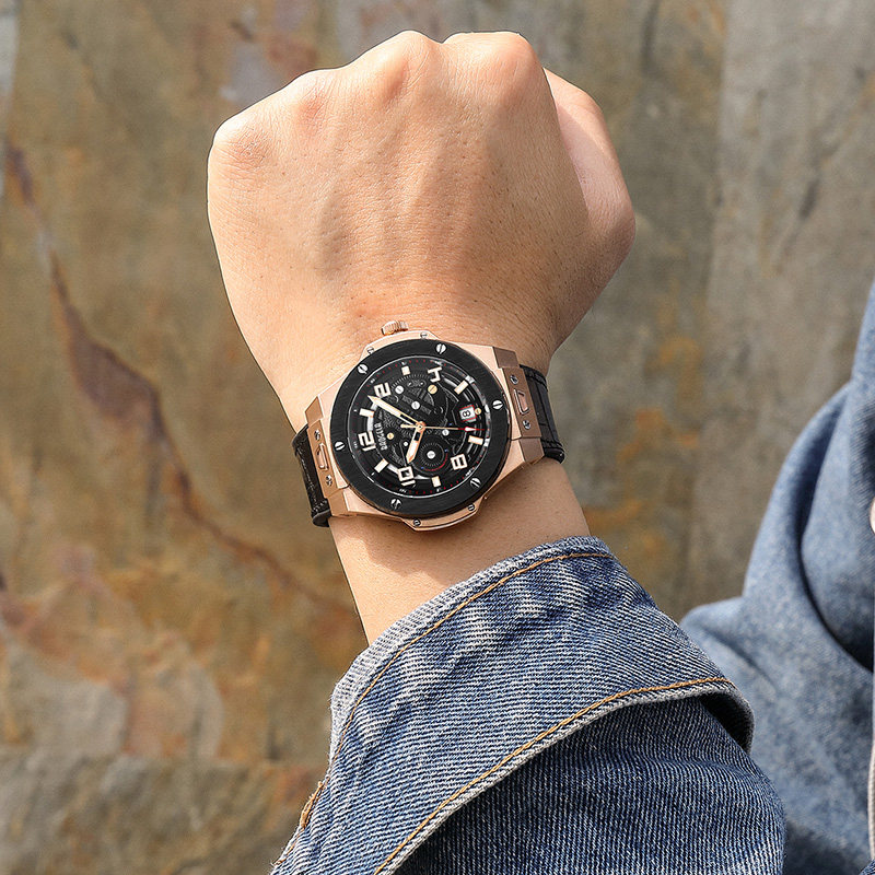 宝格拉BAOGELA2022新款手表男机械表镂空全自动潮流大气男士正品