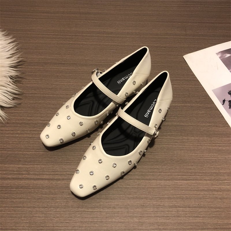 一字扣带水钻浅口单鞋平底春款玛丽珍鞋芭蕾舞鞋,淘宝优惠券,粉丝福利购,淘宝优惠卷