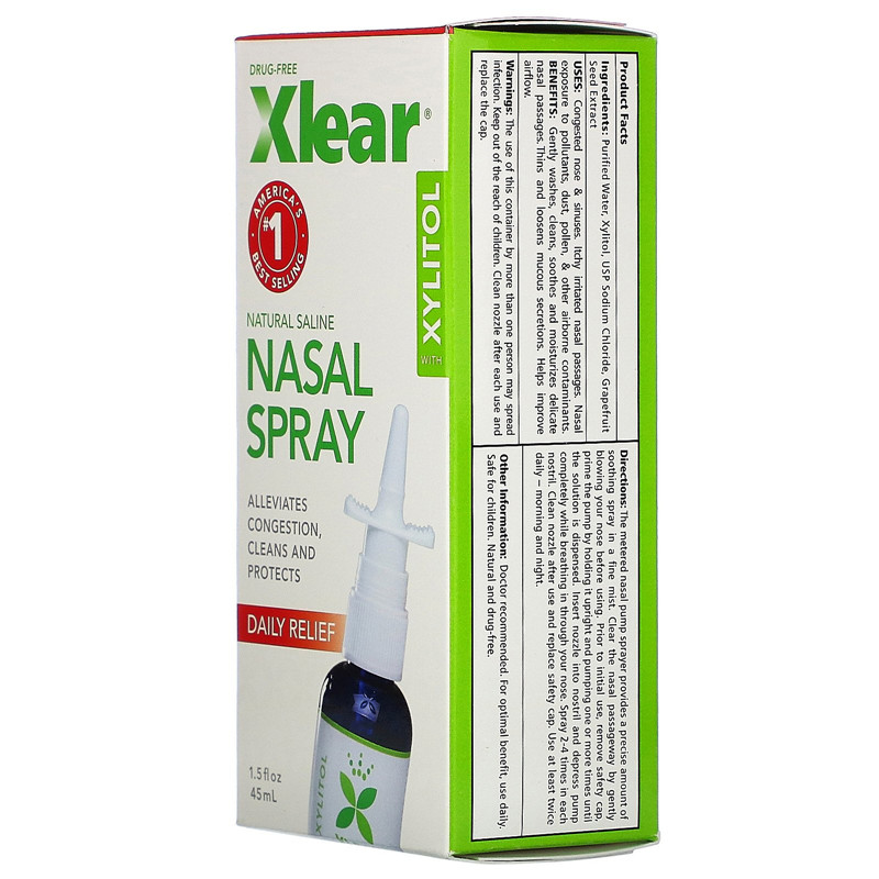 现货美国 Xlear可俐尔可利尔鼻腔护理喷剂木糖醇45ML nasal spray - 图0