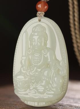 和田玉本命佛十二生肖守护神千手观音普贤文殊虚空藏菩萨玉吊坠男
