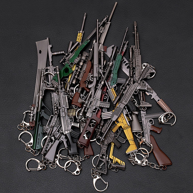 绝地求生钥匙扣绝地求生吃鸡挂件98k狙击枪玩具仿真金属枪支钥匙扣游戏武器模型