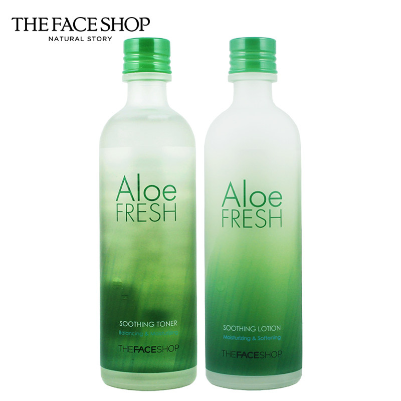 the face shop芦荟套装柔滑洁面膏 飞沃化妆品面部护理套装