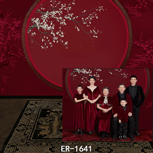 定制新款全家福背景影楼拍照大背景高清春节照相背景纸 - 图1