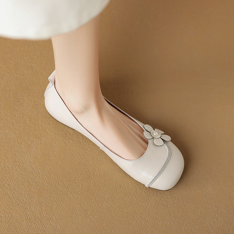 法式晚晚风温柔鞋真皮软底豆豆鞋软皮奶奶鞋平底浅口单鞋女配裙子,淘宝优惠券,粉丝福利购,淘宝优惠卷