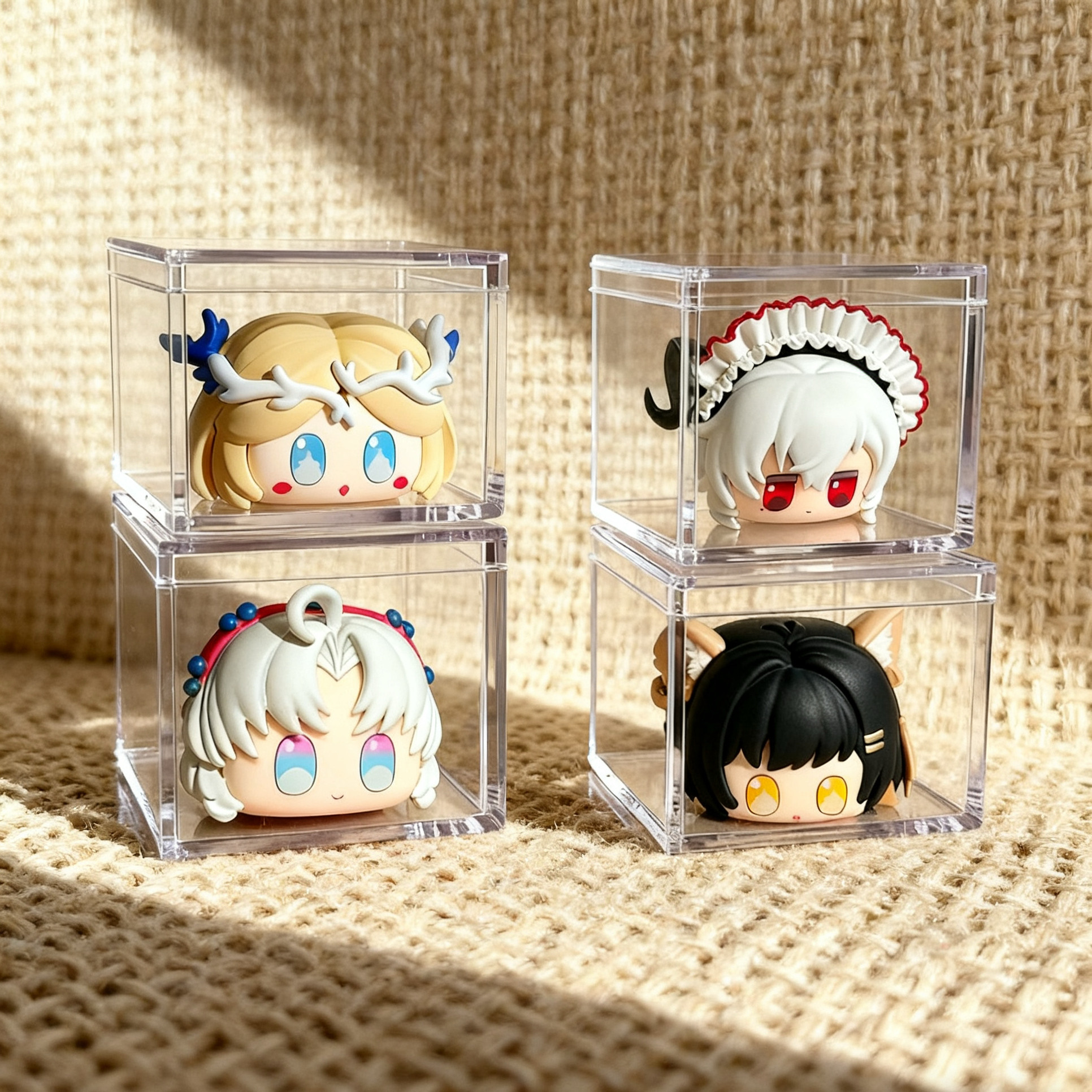 收纳迷你团子叠叠乐高清手办展示盒透明森罗万象鸣潮萌粒收纳盒,淘宝优惠券,粉丝福利购,淘宝优惠卷