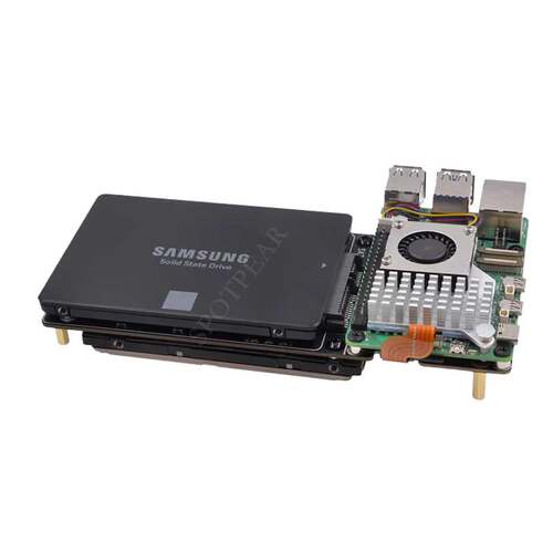树莓派5 X1007 PCIe转2.5寸SATA HDD/SSD双硬盘扩展板 - 图1