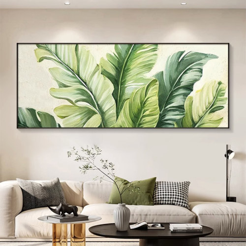 家大业大客厅装饰画现代简约沙发背景墙挂画横版绿植卧室床头壁画 - 图0