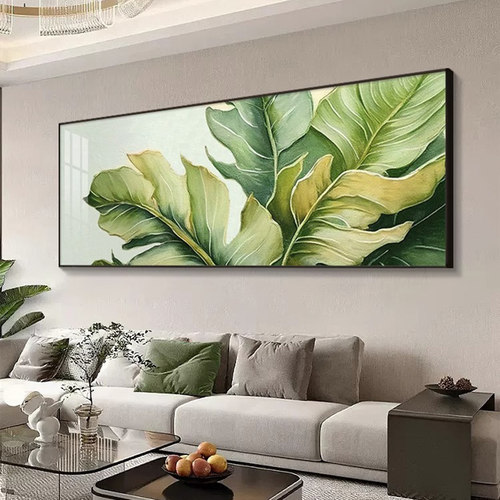 家大业大客厅装饰画现代简约沙发背景墙挂画横版绿植卧室床头壁画 - 图1