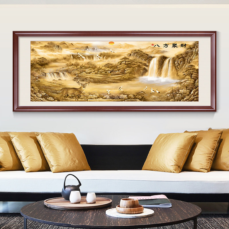 沁园春雪字画客厅装饰画办公室万里长城靠山壁画客厅山水风景挂画_虎窝淘