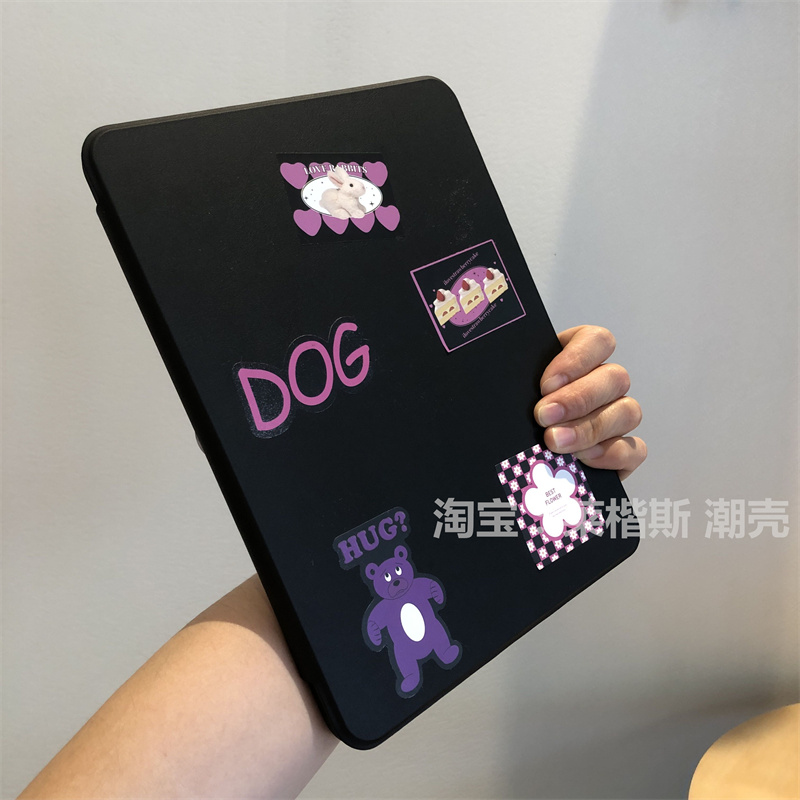 潮牌可旋转亚克力适用于2022苹果iPad9/10代保护套10.9防弯9.7英寸Pro11带笔槽10.2全包A2377透明壳air54皮套 - 图1