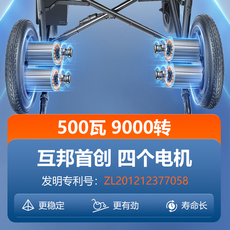 互邦电动轮椅智能全自动老年人专用残疾便携式折叠轻便代步车神器