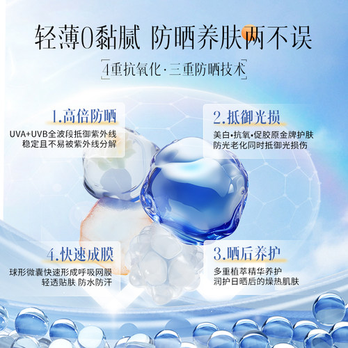 维特丝美白防晒喷雾50+倍防紫外线官方正品可上飞机防晒霜女男士 - 图1