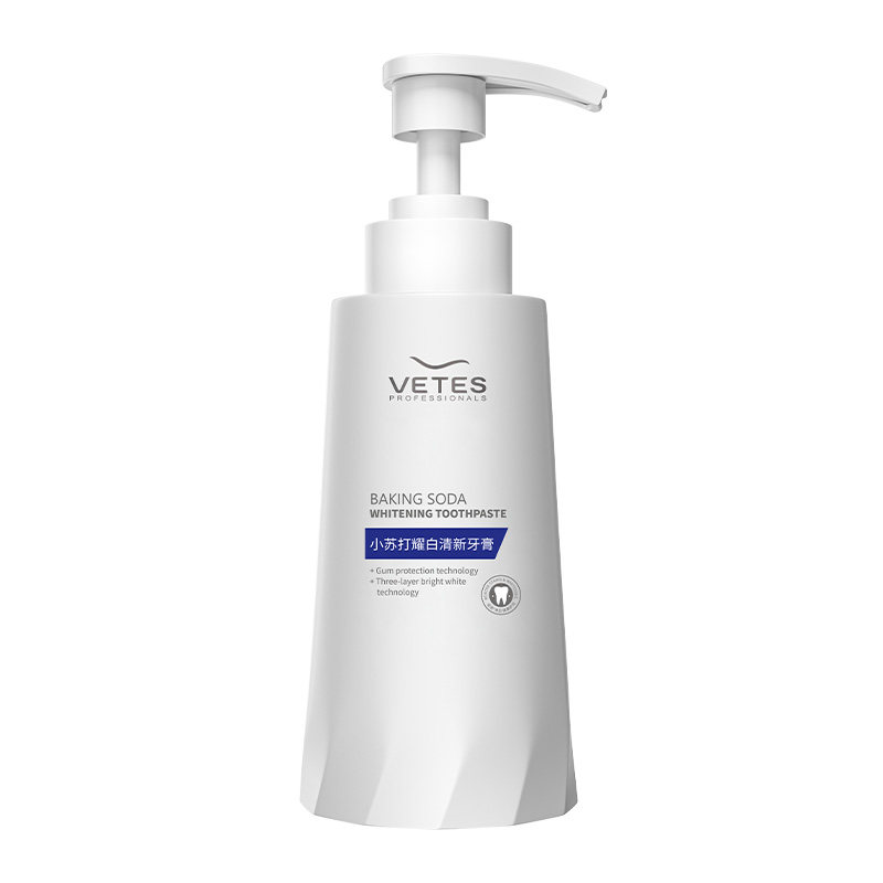 小苏打亮白牙齿清新口气按压式口腔 维特丝牙膏