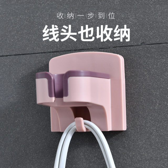 Hair dryer storage rack without hole punching bathroom wall rack