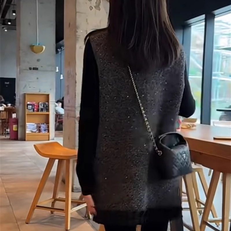 法式简约小香风气质减龄洋气韩版早春新款两件套打底衫搭配马甲裙,淘宝优惠券,粉丝福利购,淘宝优惠卷