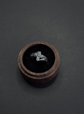 十字款戒指欧美简约时尚女士指环Cross Ring蓝钻女戒R30611