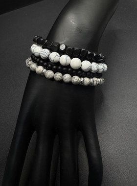 New Vintage古著灰白套装手链