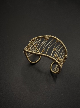 Vintage古着设计感古早风独特小众手镯复古手镯B83156