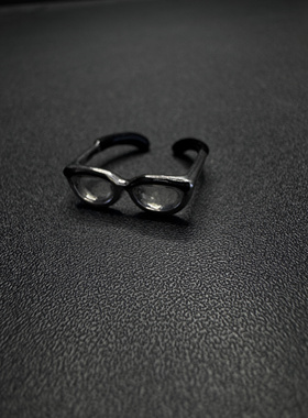 Vintage古著设计感古早风眼镜戒指