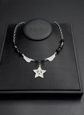幸运星笑脸项链感轻奢小众锁骨链百搭气质甜酷风配饰品女潮R30818