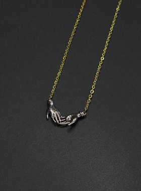 欧美项链高保色双面可佩戴手掌眼睛恶魔之眼 锁骨链R30404