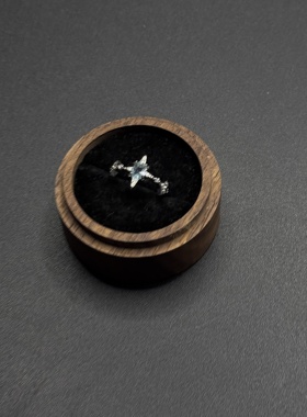 复古时尚轻奢星芒开口戒指女简约百搭小众高级感镶嵌指环R112160