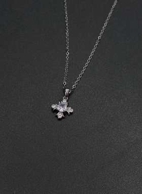 雪花星星项链女轻奢小众高级2025新款吊坠毛衣链P10952