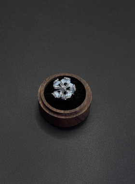 Vintage古着设计贝迪跨境饰品复古花卉高贵海蓝宝石戒指R30804