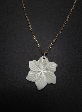 Vintage古著设计感古早风Shell flowers项链