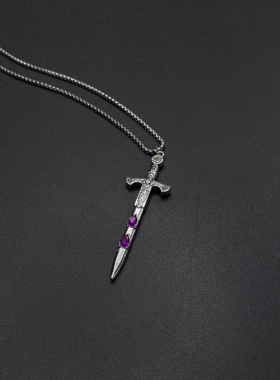 y2k原创唤水剑十字剑项链女吊坠挂件亚比风文化配饰R30308