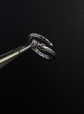 Vintage古着设计感古早风独特小众复古戒指P62356