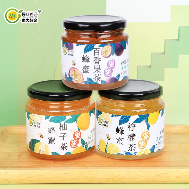 东大韩金旗舰店东大韩金蜂蜜柚子百香果蜂蜜柠檬茶酱500g*3冲泡水喝的冲饮品东西1