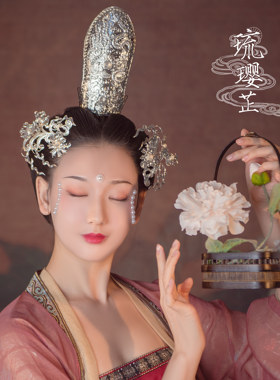 琉璎芷匠工仕女图山口首饰古风